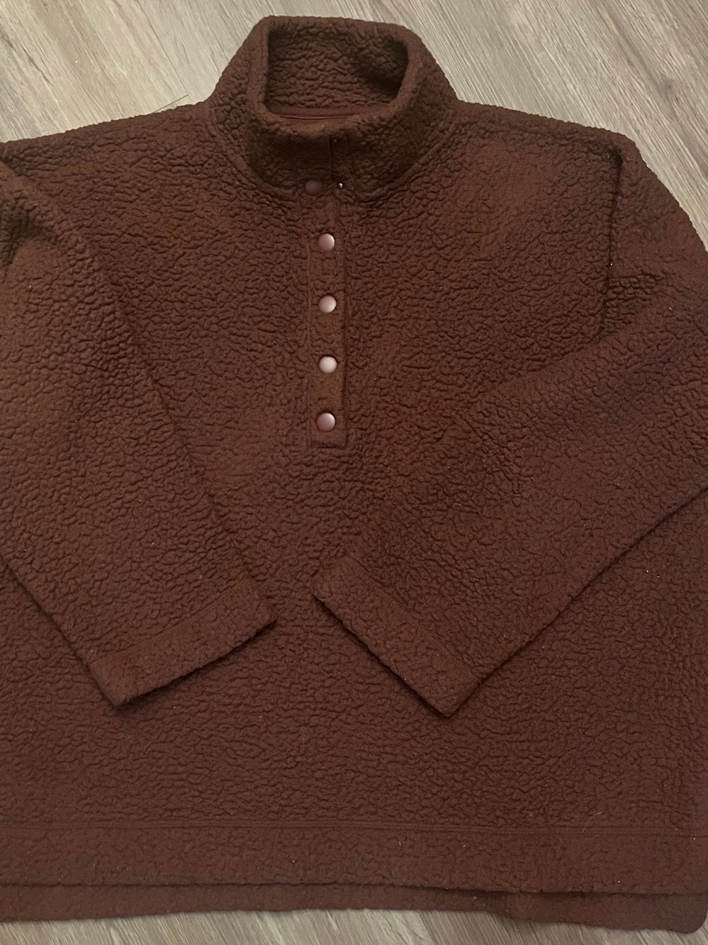 Arie thick fleece style pullover 6 snaps side slits pockets WXL slouchy oversize
